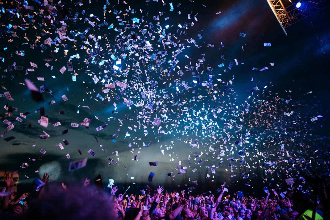 Crowd at a live night-time event